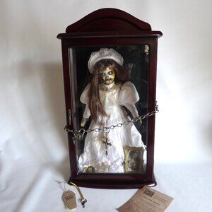 OOAK HAUNTED CURSED POSSESSED DOLL HALLOWEEN PROP ODDITY GLASS DISPLAY CASE